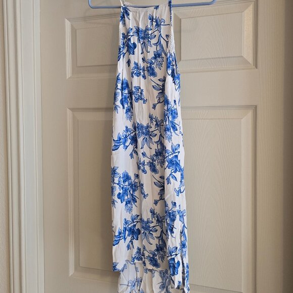 Forever 21 Low-High Blue and White Floral Sun Dress - Picture 1 of 4